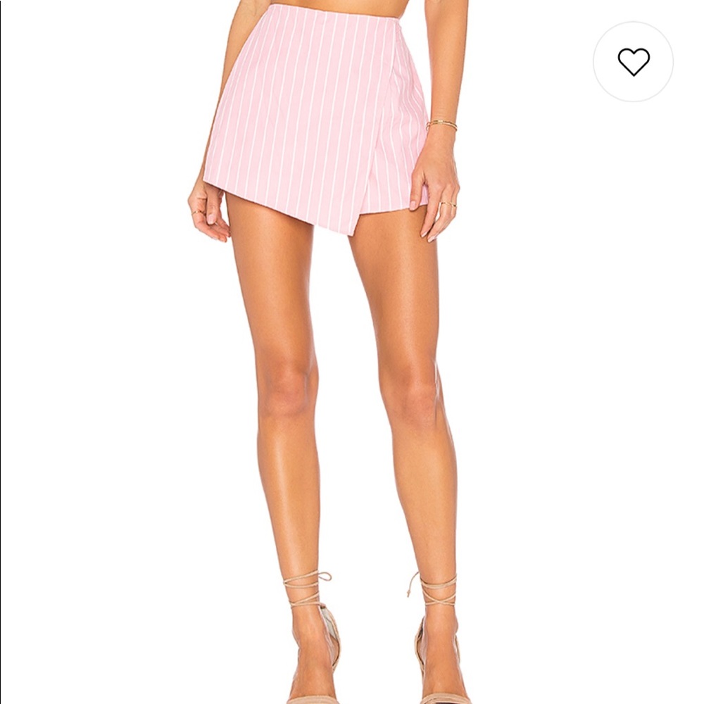 Pink and white striped skort